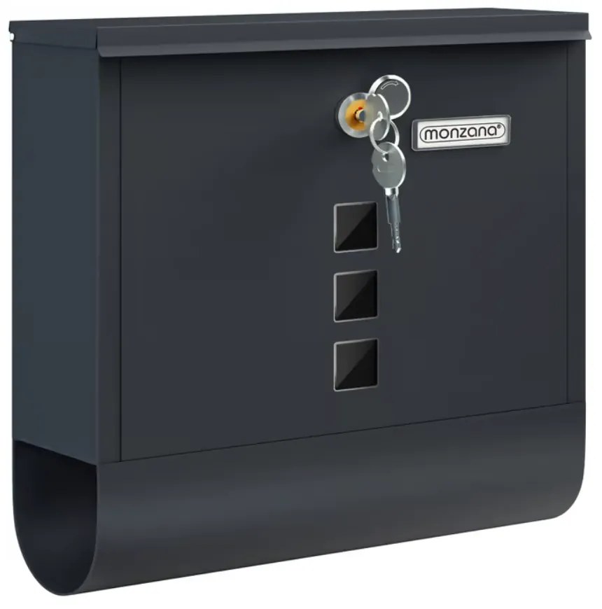 Monzana Poštová schránka s valcom na noviny POST, 30,5x10x33,5cm, antracitová