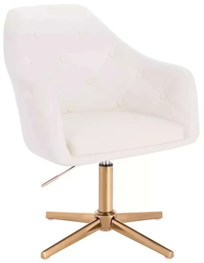 LuxuryForm DESIGN Kreslo ANDORA na zlatom kríži - biele