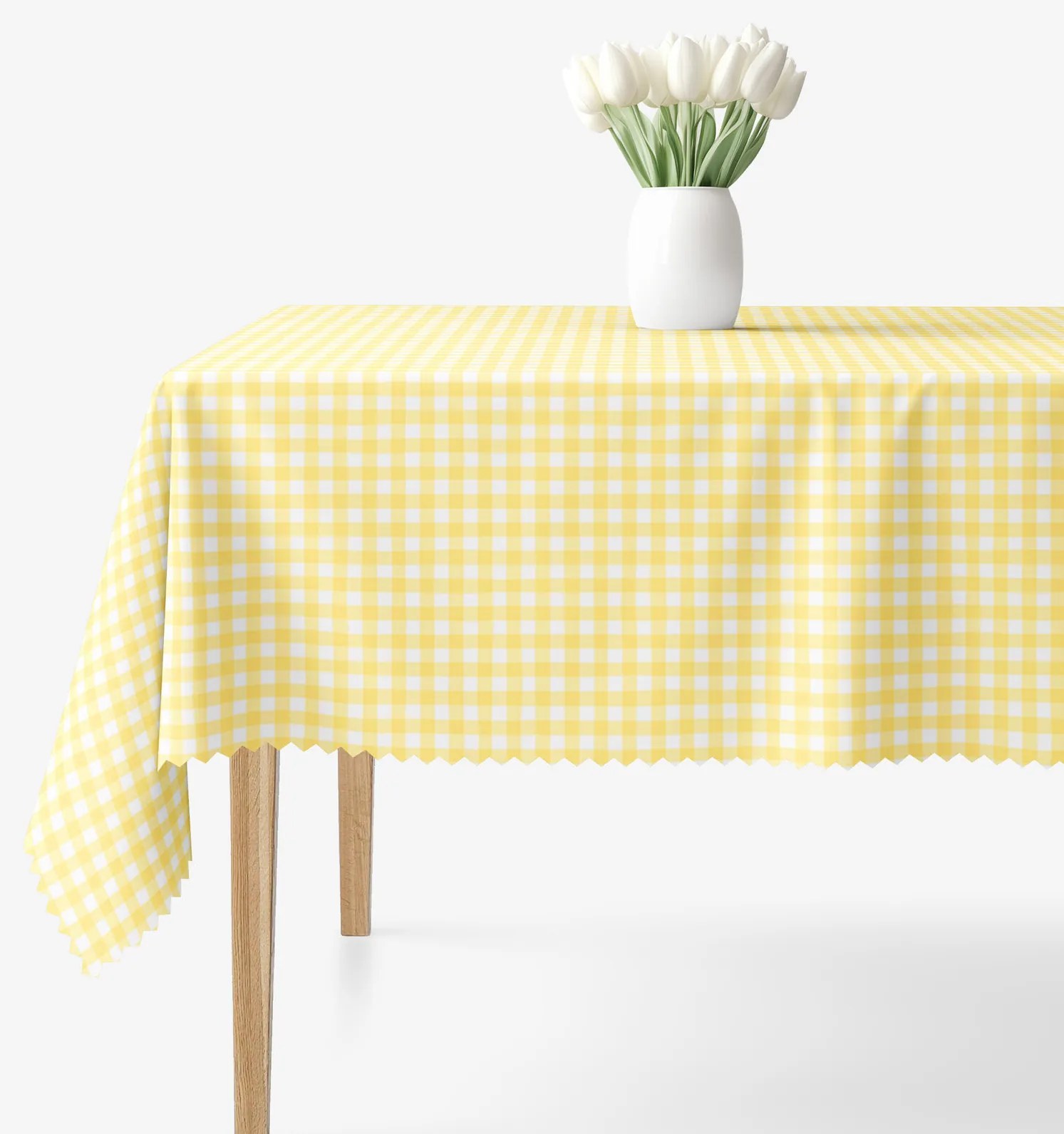 Goldea hranatý teflónový obrus - žlté kocky 120 x 120 cm