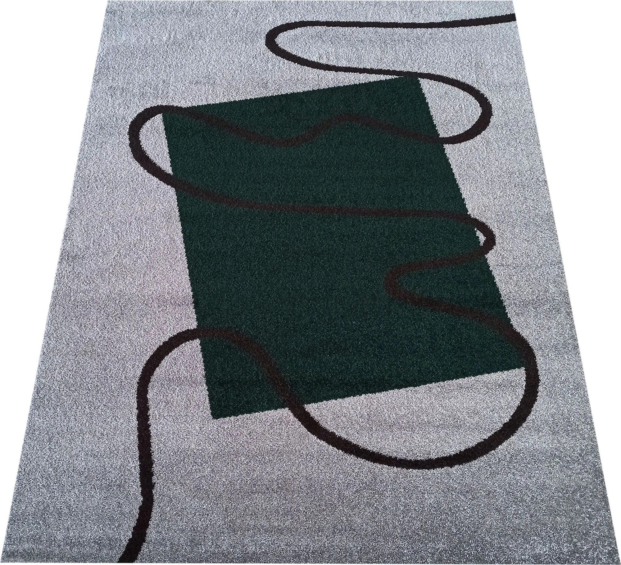 DY Sivo-zelený koberec s geometrickým vzorom Otto 08 Rozmer: 80x150 cm