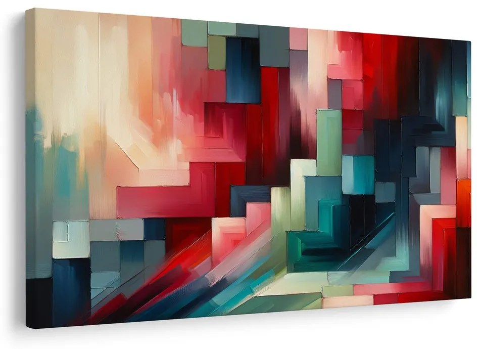 Obraz abstraktná geometria v červenej