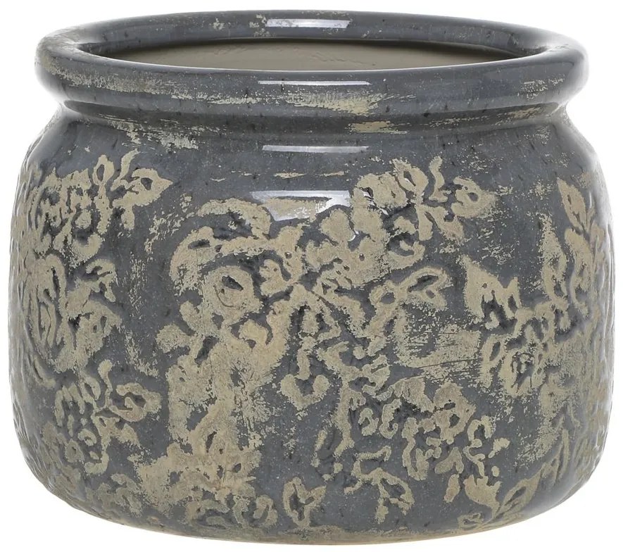 Opálový antik keramický obal na kvetináč s kvetmi Antibes - Ø 20*15 cm