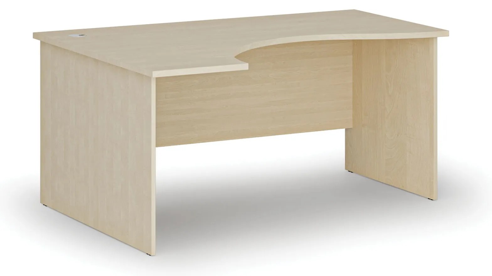 Ergonomický kancelársky písací stôl PRIMO WOOD, 160x120 cm, ľavý, breza