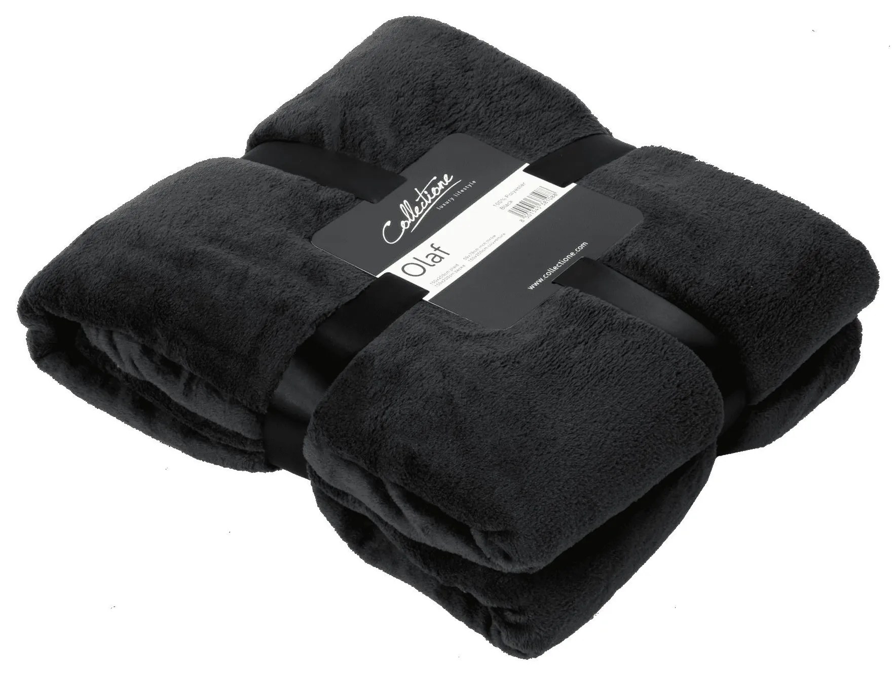 Čierny plyšový pléd Olaf black - 150 * 200 cm