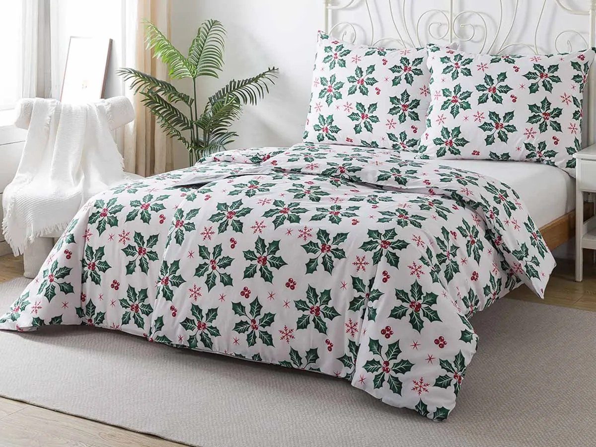 XPOSE® Bavlnené Renforcé obliečky VESELÉ VIANOCE - biele