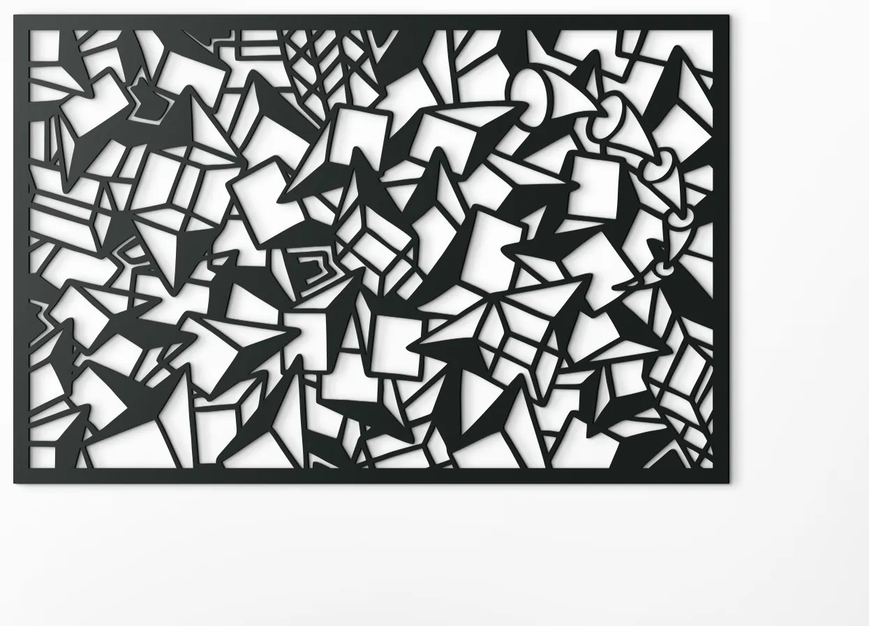 drevko Obraz z dreva Polygonalia Rozmer obrazu: 29 x 44,5 cm, Farba dekorácie: Čierna