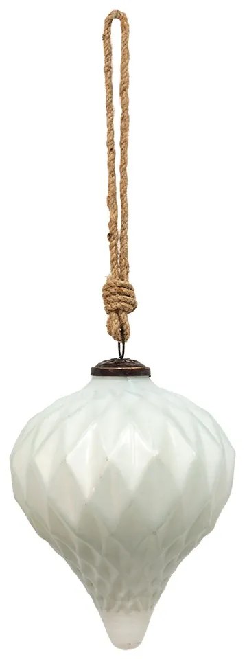 Biela anik sklenená ozdoba Vinett - Ø13*15 cm Biela anik sklenená ozdoba Vinett - Ø13*15 cm