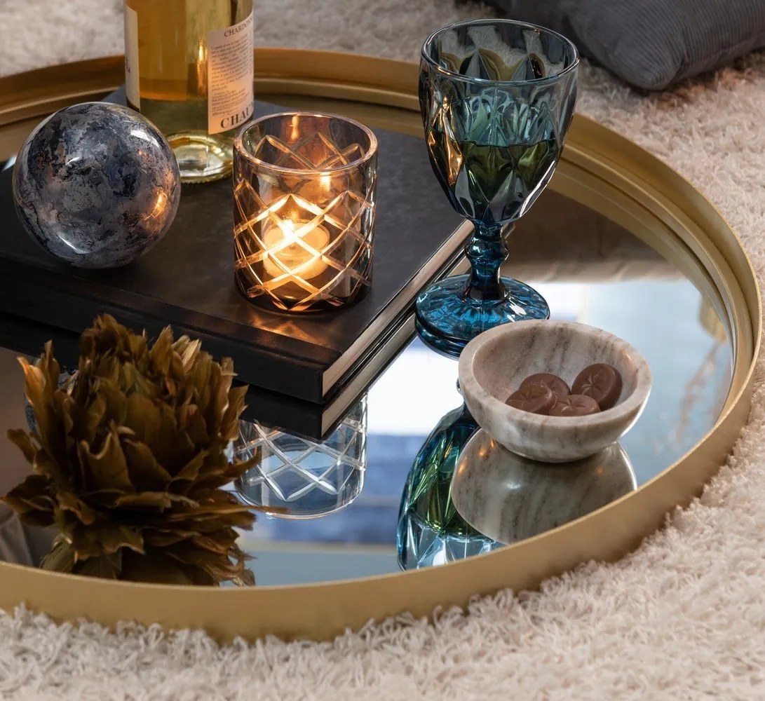 Dekorácia kvet na klipe zo zlatých pierok - Ø 10 cm