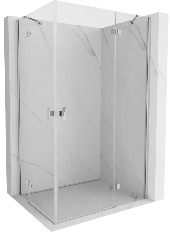 Mexen Mist-H Duo, 2-krídlový výklopný sprchový kút 85 x 120 cm, číre sklo, chrómový profil, 8A5-085L-120P-01-00