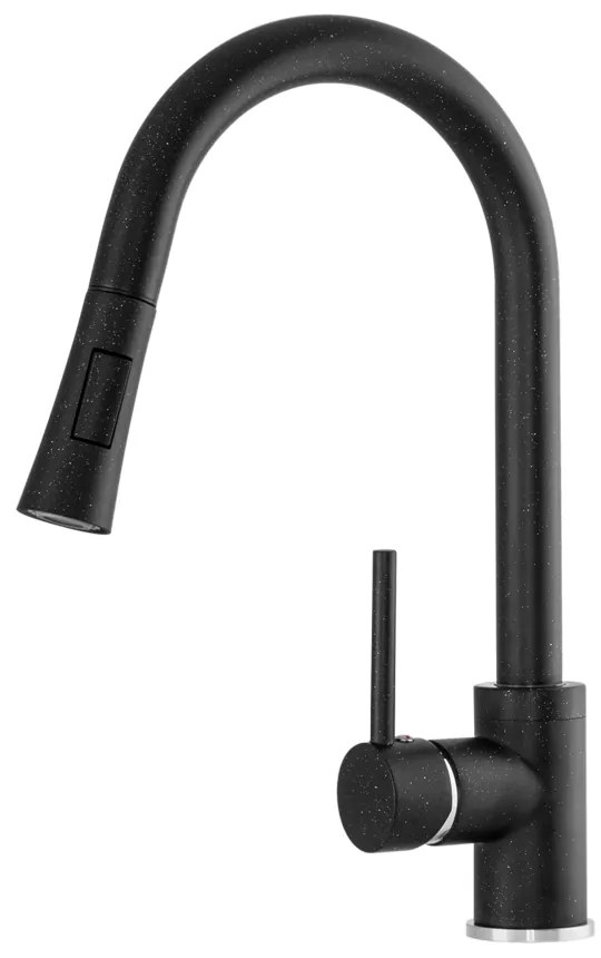 Gamma Taru N, vysoká drezová batéria s výsuvným 2-funkčným výtokom, čierna škvrnitá, GMA-BTN-BP