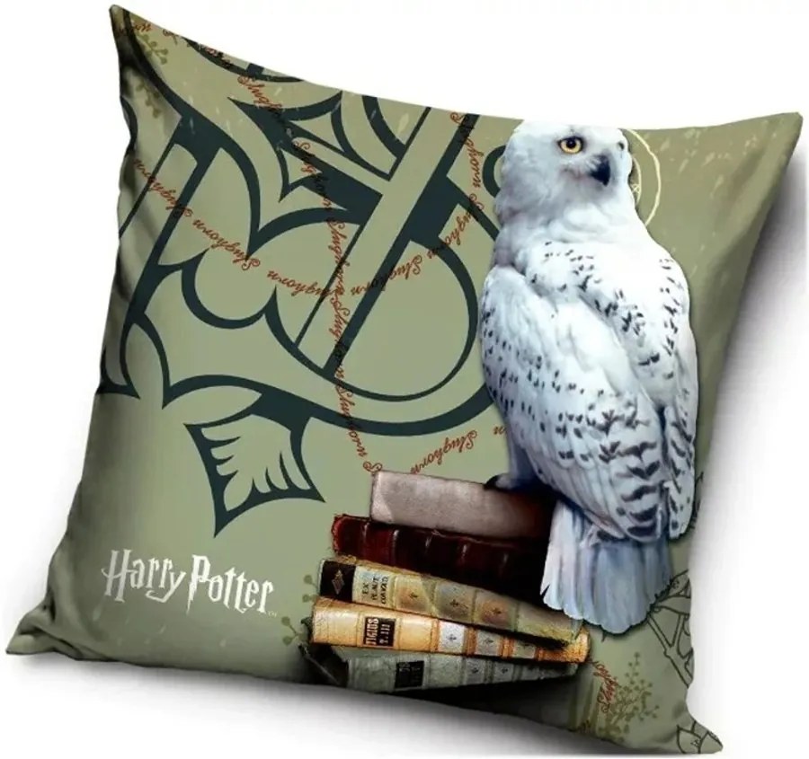 Vankúš Harry Potter - motív Sova Hedvika - 40 x 40 cm