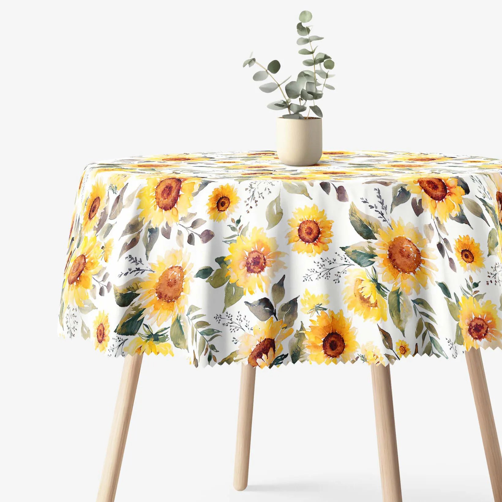 Goldea okrúhly teflónový obrus - kvety slnečnice Ø 100 cm
