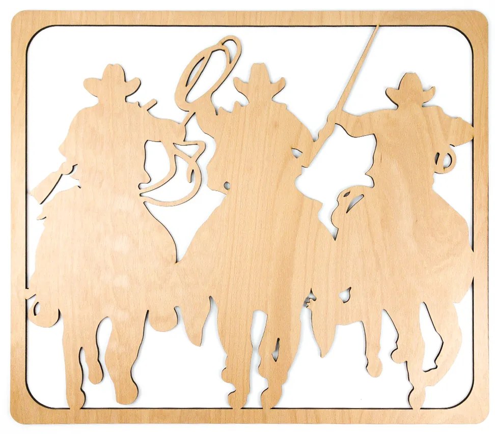 Veselá Stena Drevená nástenná dekorácia Kovboji