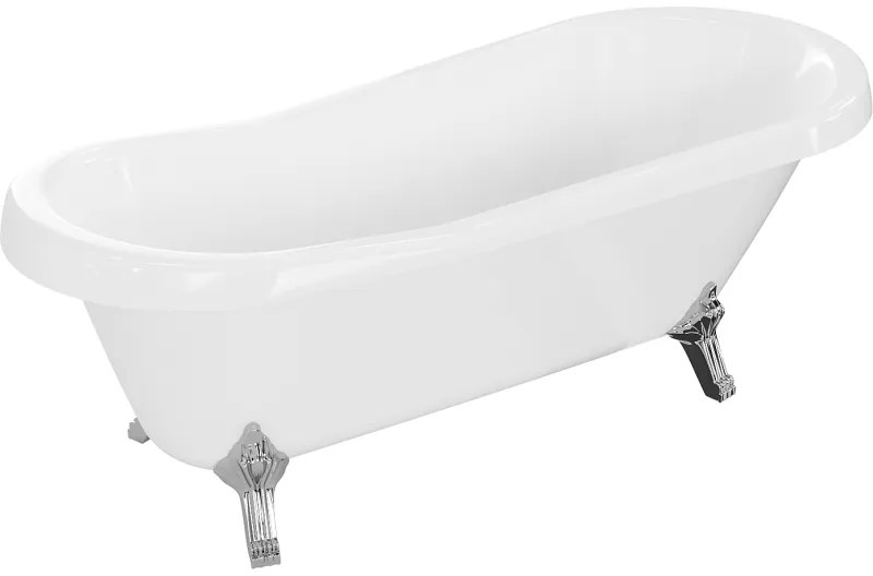 Mexen Retro, voľne stojaca vaňa 170 x 75 cm, biela, chrómové nohy, 53251707500-00
