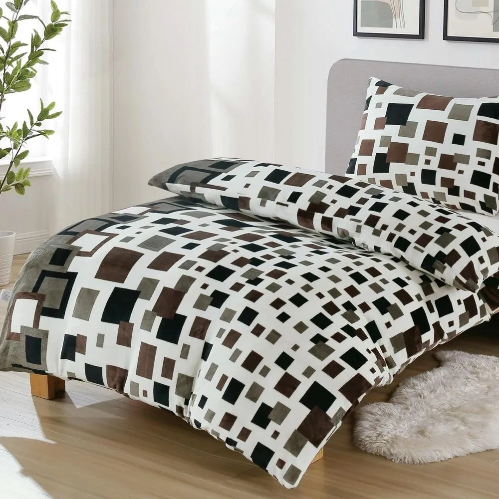 Jemné mikroplyš obliečky Homa DEBORAH SQUARE 140x200 cm