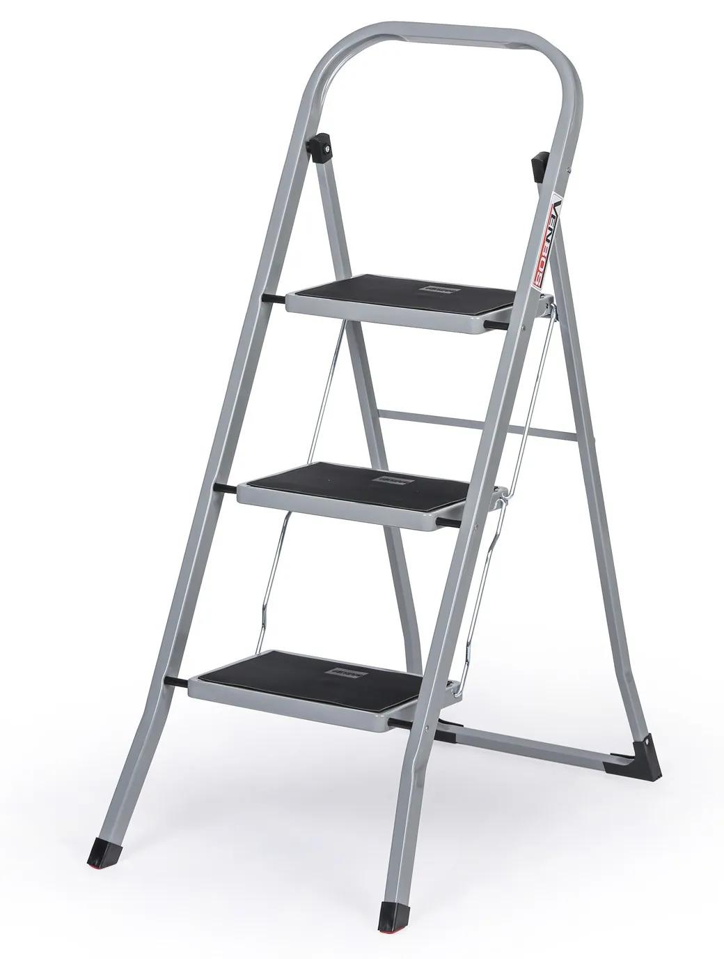 Oceľové skladacie schodíky, 710 mm, 3 stupne
