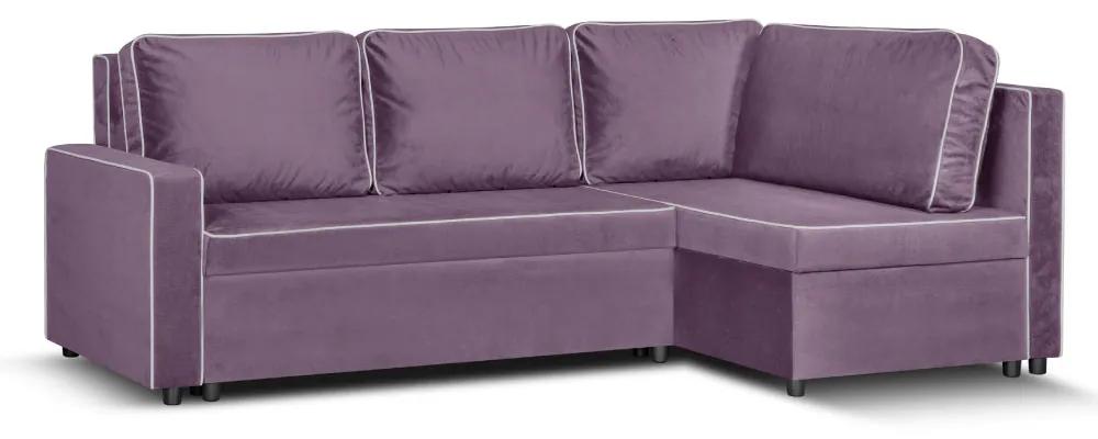 Rozkládacia rohová sedacia súprava MIMI Ružová 62+WHITE