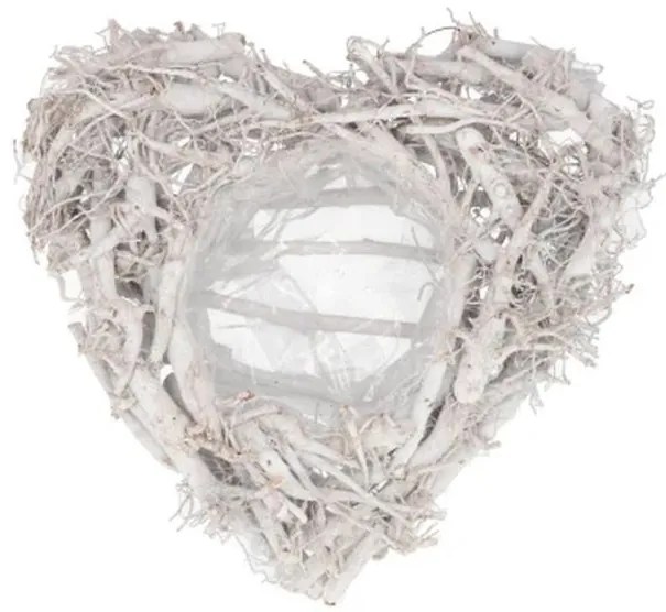 Hnedý kvetináč srdca z koreňov Root Wood - 30*10 cm