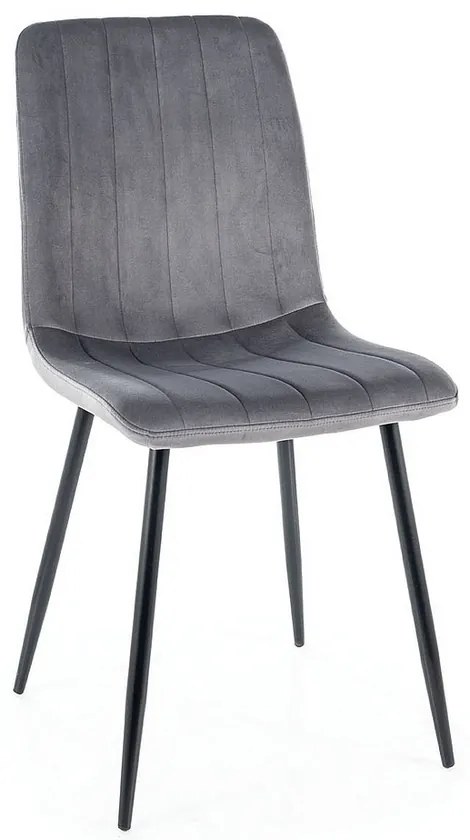 Jedálenská stolička Elen Velvet, sivá