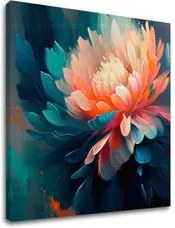 Dizajnová dekorácia na plátne Farebné impresie kvetu 60x60 cm