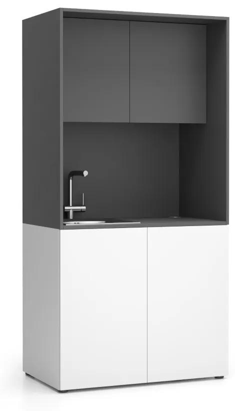PLAN Kuchynka NIKA s drezom a batériou 1000 x 600 x 2000 mm, grafitová, ľavé