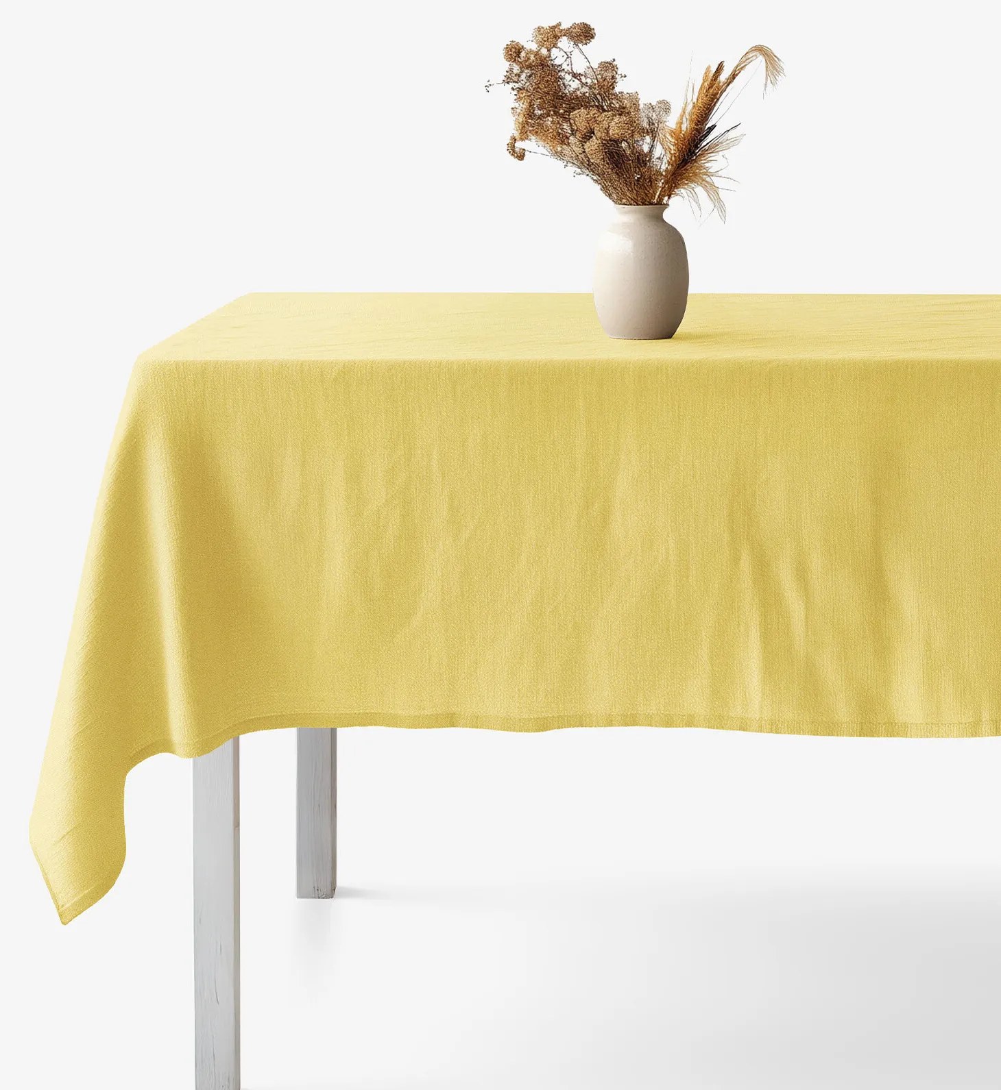 Goldea hranatý obrus z ľanovej zmesi - žltý 80 x 80 cm