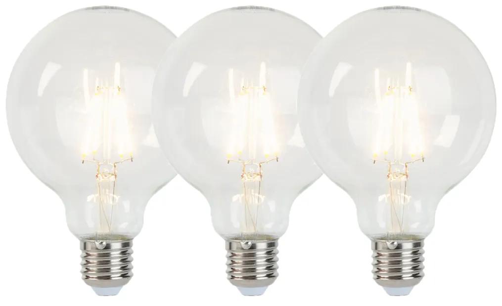 Sada 3 stmievateľných žiaroviek LED E27 G95 5W 470 lm 2700K