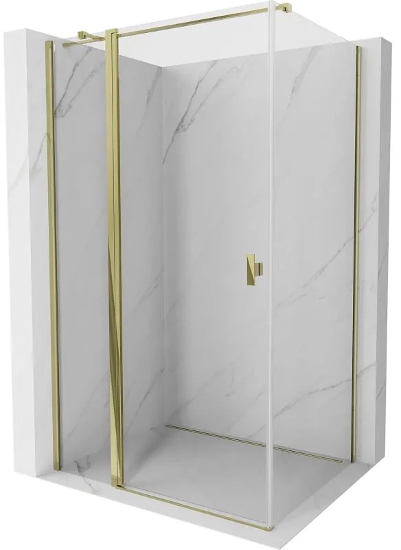 Mexen Mist T, sprchový kút s krídlovými dverami, 95 x 110 cm, 8mm číre sklo, zlatý lesklý profil, 8A4T-110-095-50-00