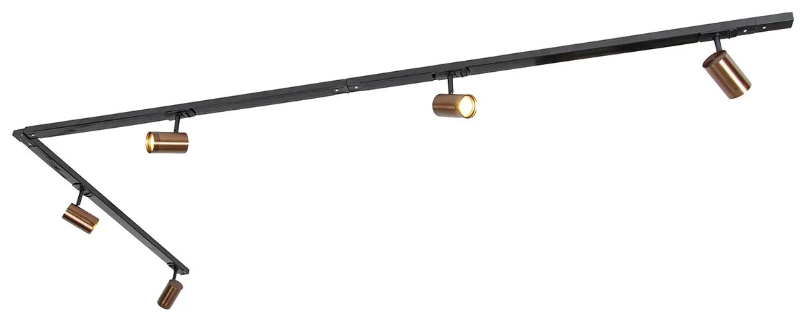Moderný 1-fázový koľajnicový systém s 5 bodovými svetlami tmavo bronzový - Jeana
