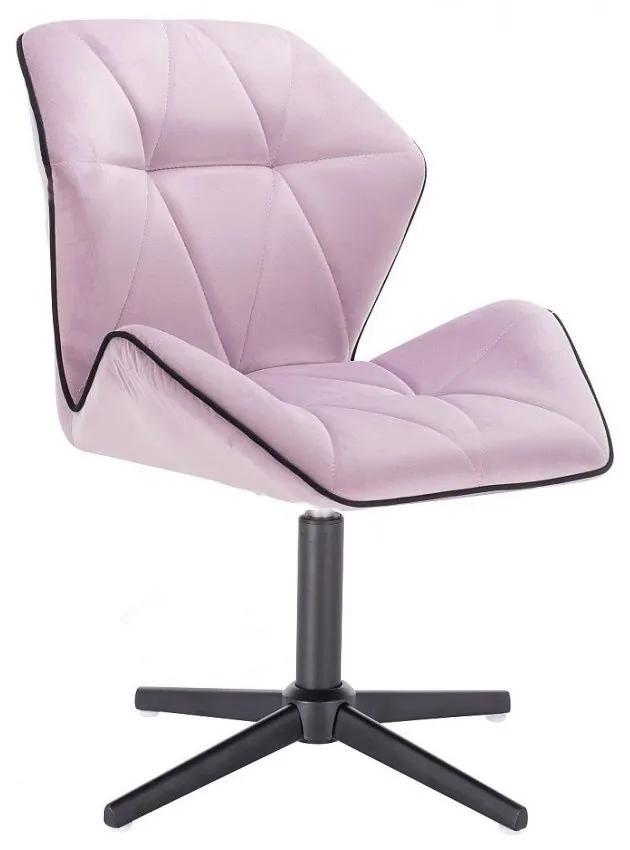 LuxuryForm DESIGN Stolička MILANO MAX VELUR na čiernom kríži - levanduľa
