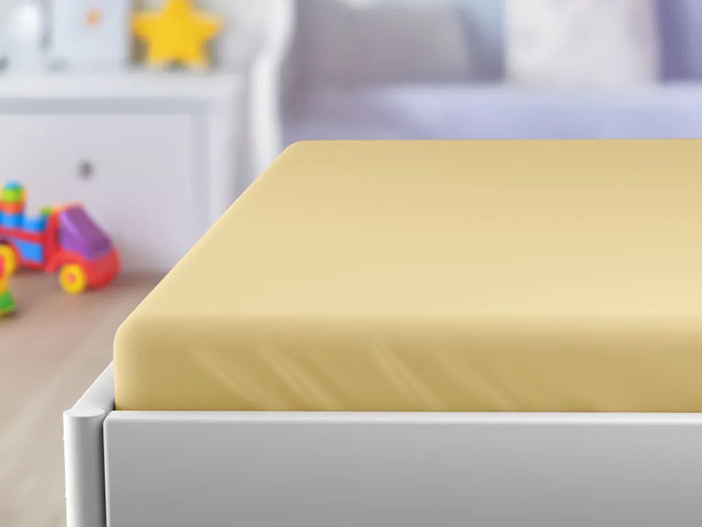 Jersey plachta do detskej postieľky krémová 70x140 cm