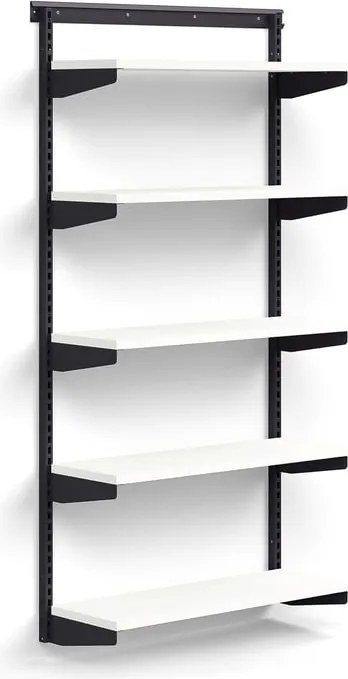 Nástenný regál RELY, základná sekcia, laminátové police, 1800x900x300 mm, antracit/biela