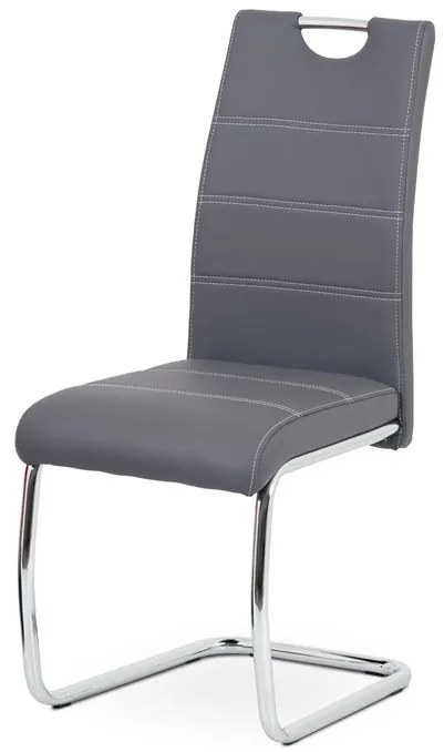 BONTEC Jedálenská stolička, čierna, ekokoža, HC-481 BK Farba: Šedá