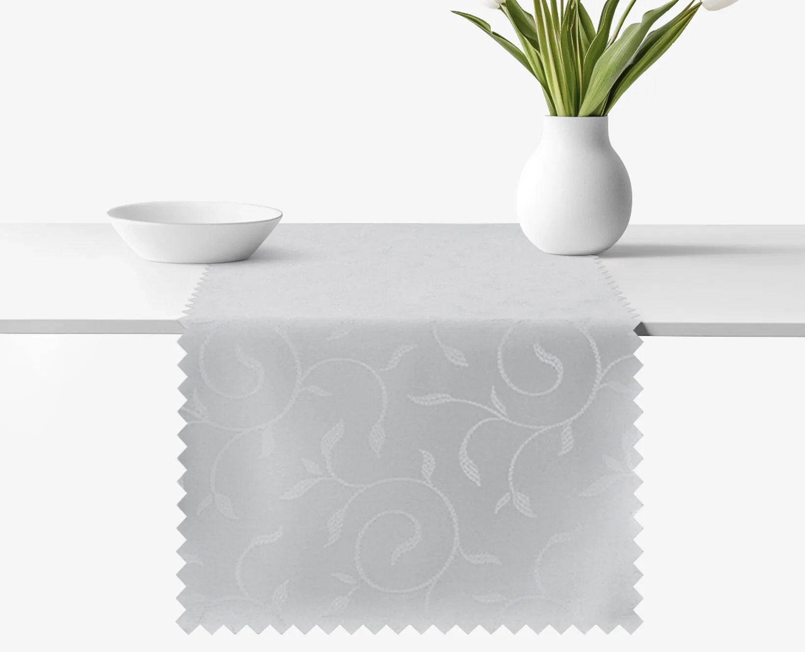 Goldea sviatočný behúň na stôl teflónový - sivý s veľkými ornamentmi 20x120 cm