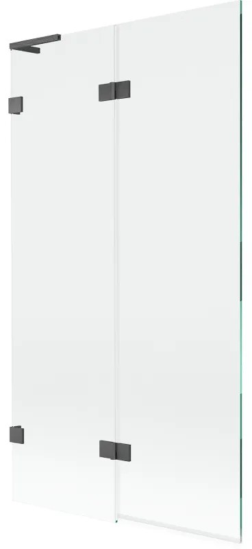 Mexen Lunar L, 2-krídlová vaňová zástena ľavá 100 x 150 cm, číre sklo, grafitová, 897L-100-100-66-00-L