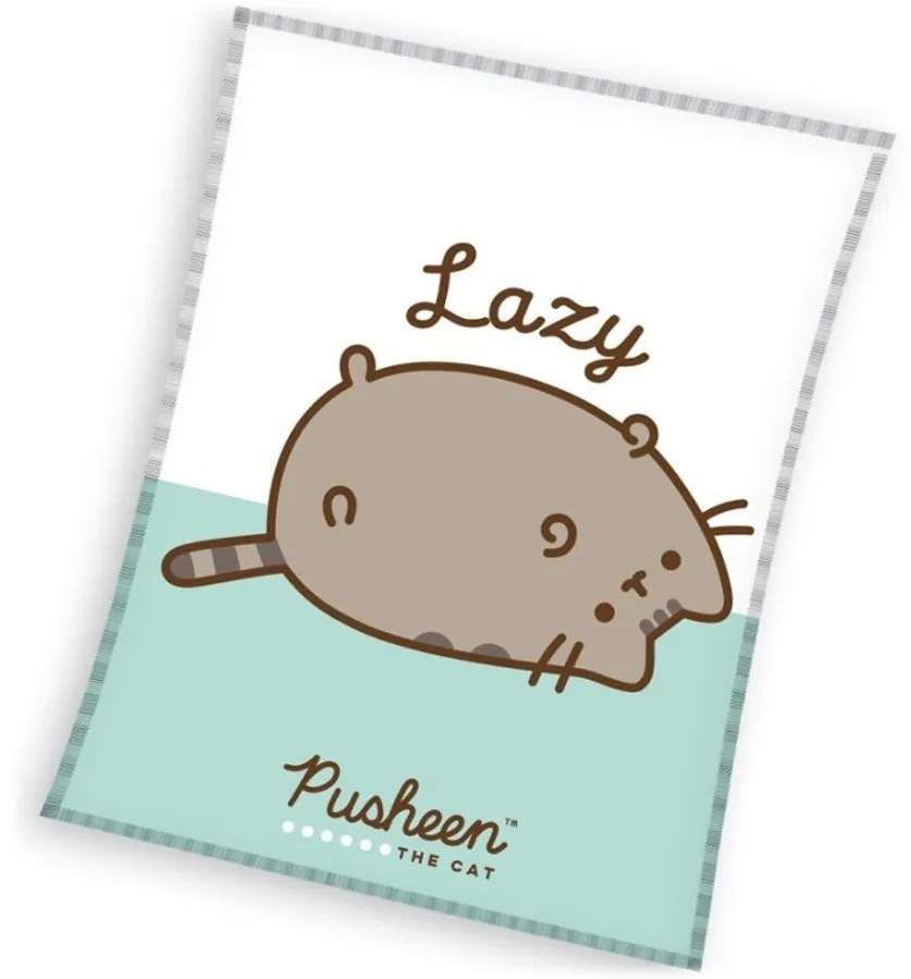 Coral fleece deka Lenivá mačička Pusheen - gramáž 240 g/m² - 130 x 170 cm