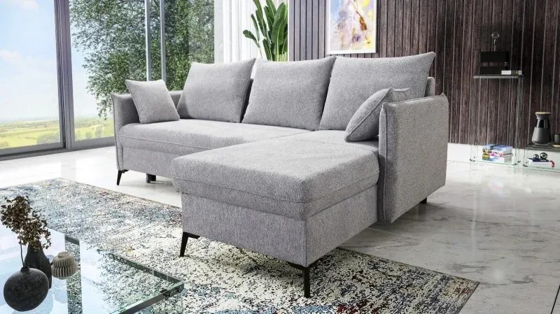 Rohová sedacia súprava Armen, pravá, sivá (country 17)