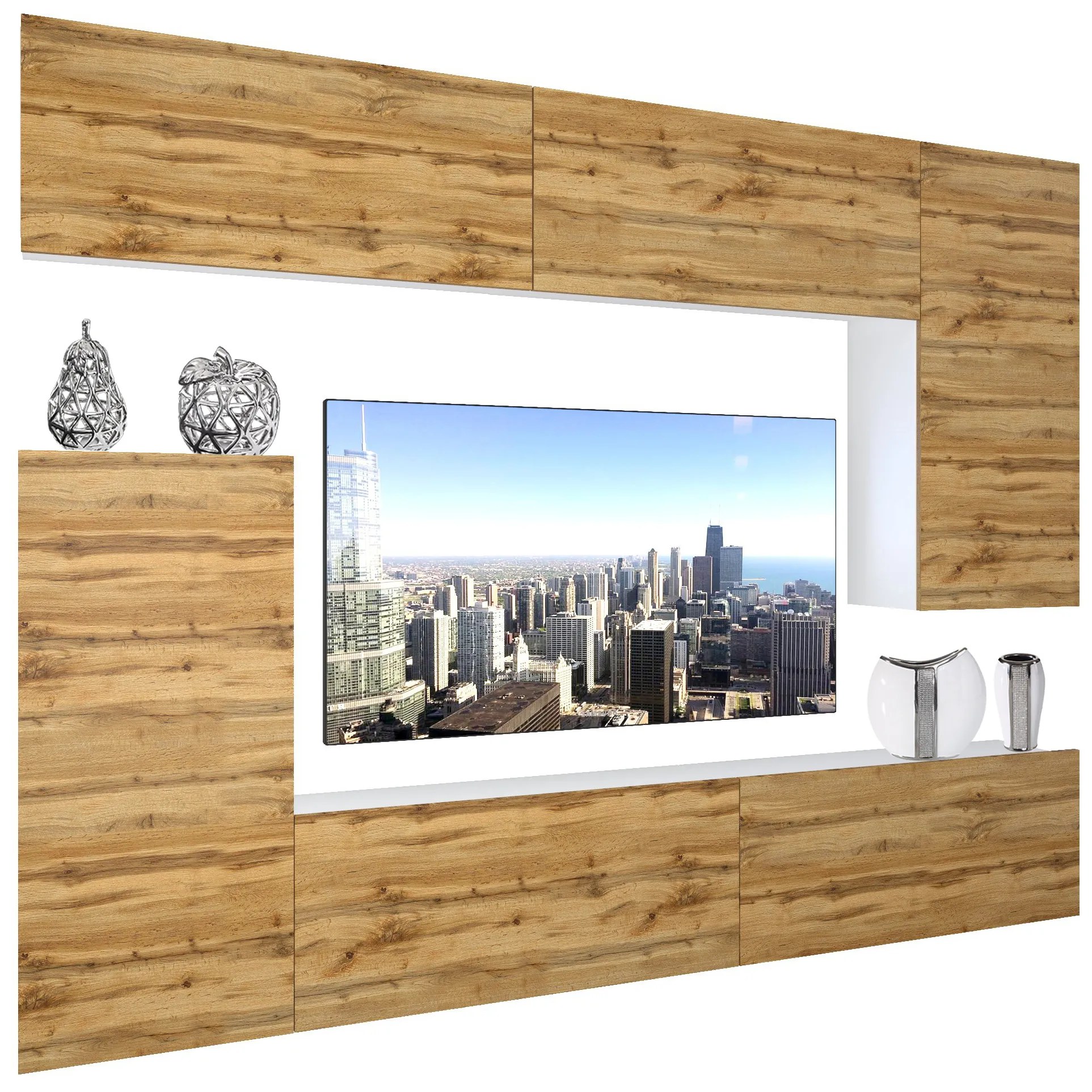 Obývacia stena Belini Premium Full Version dub wotan + LED osvetlenie Nexum 132