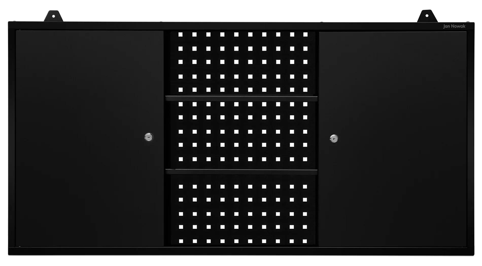 Závesná skriňa na náradie BEN, 1200 x 600 x 200 mm, All Black: čierna