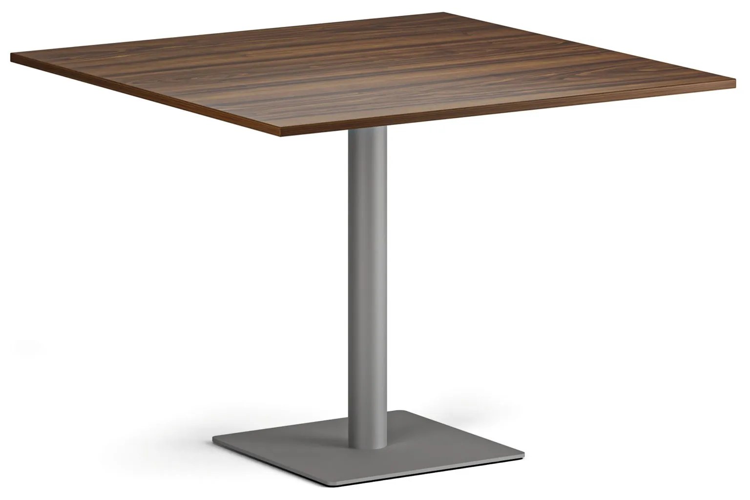 Konferenčný stolík ENZO, 100x100 cm, sivostrieborná podnož, orech