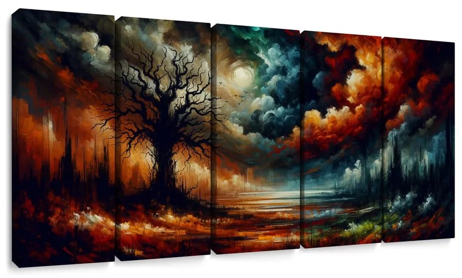 5-dielny obraz mystický strom života