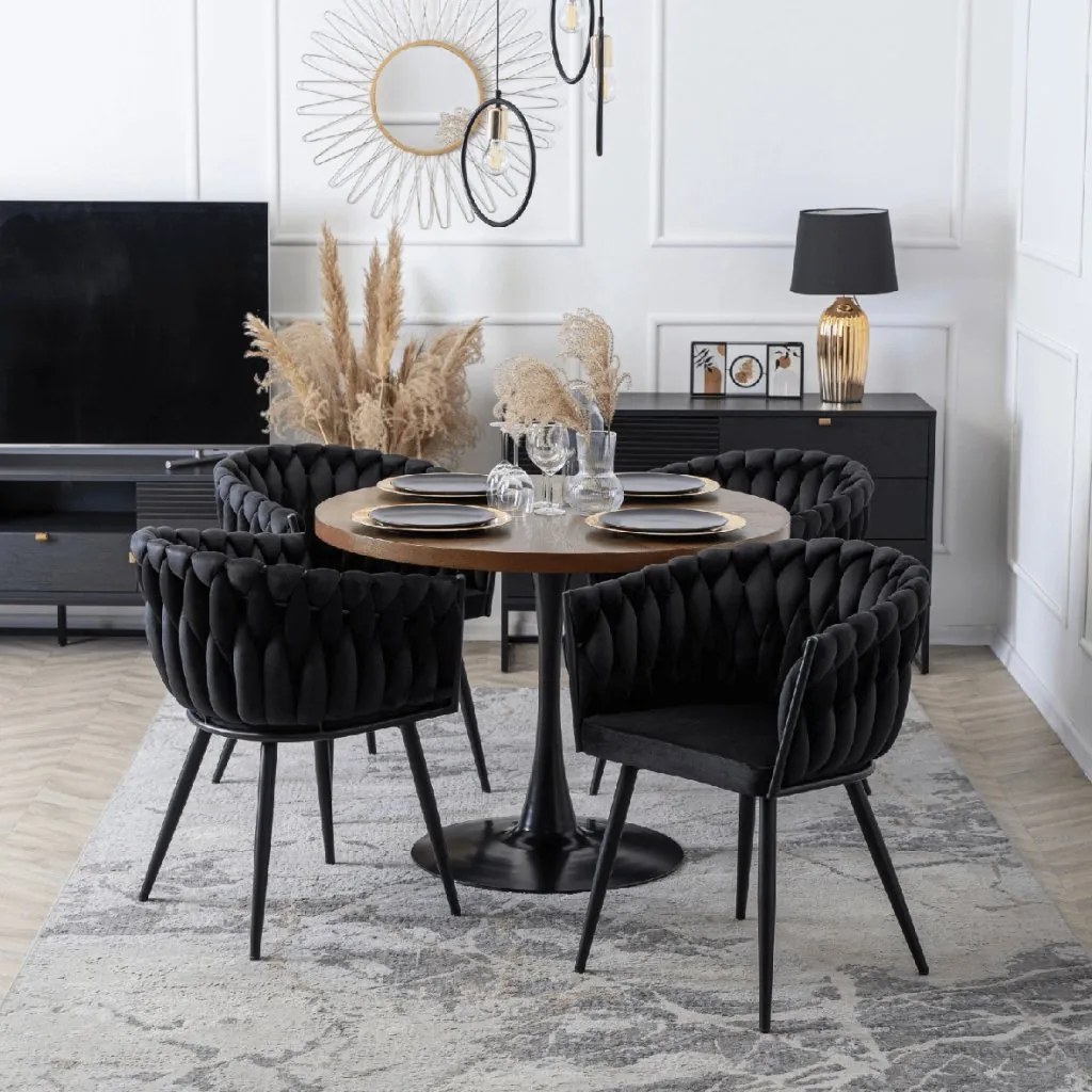 PROXIMA.store - Čalúnená jedálenska stolička ELENA FARBA: čierna