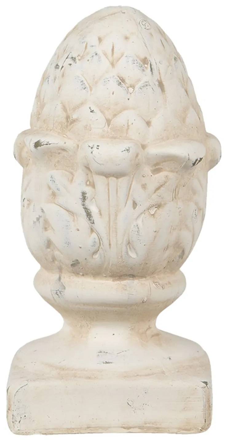 Béžová dekorácia šiška na podstavci Pine - 11*11*21 cm