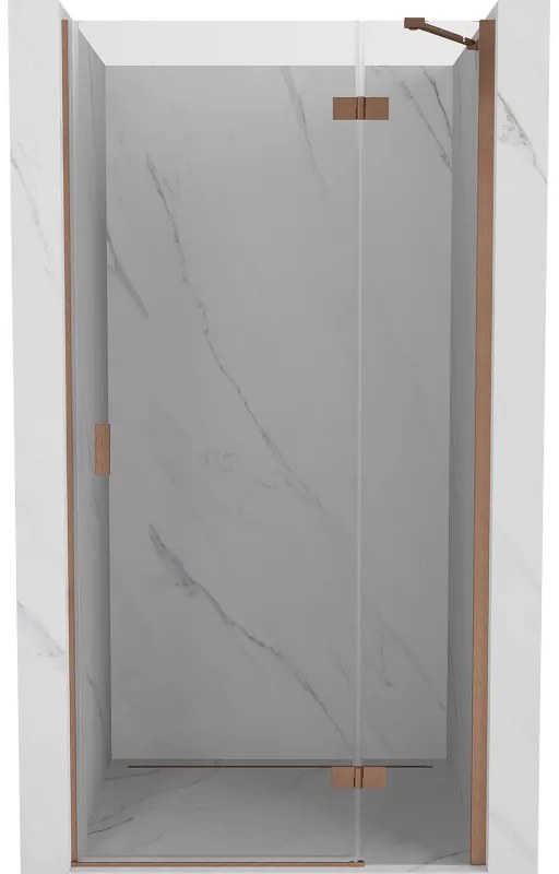 Mexen Mist-H, 1-krídlové sprchové dvere pravé 110 cm, číre sklo, medený matný profil, 8A5-110-000-65-00-P