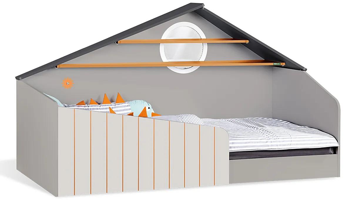 Detská posteľ 100x200 Thor - žltá/šedá/čierna