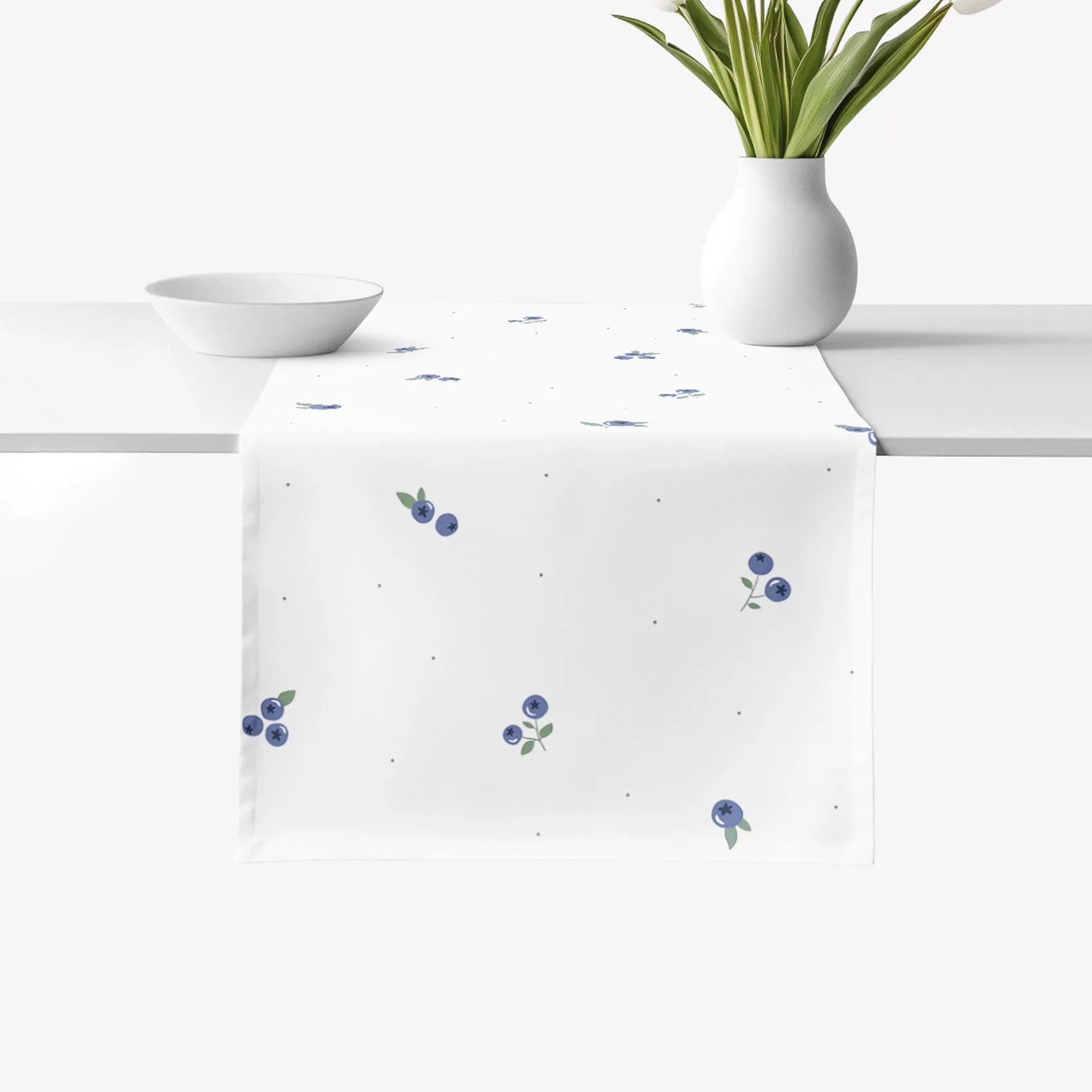 Goldea behúň na stôl 100% bavlnené plátno - čučoriedky 20x140 cm