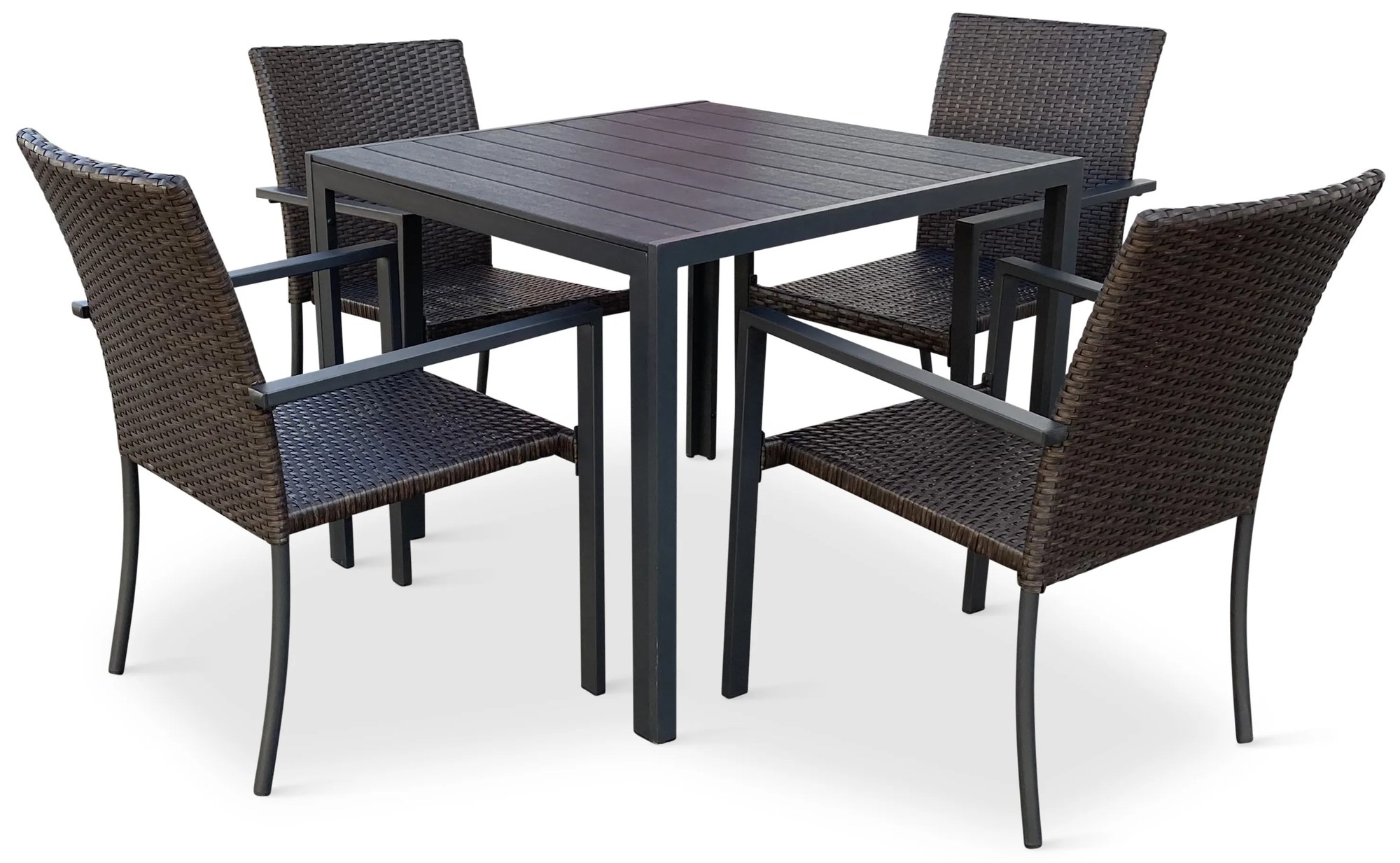 Záhradný jedálenský set Viking M + 4x ratanová stolička Wicker Pat