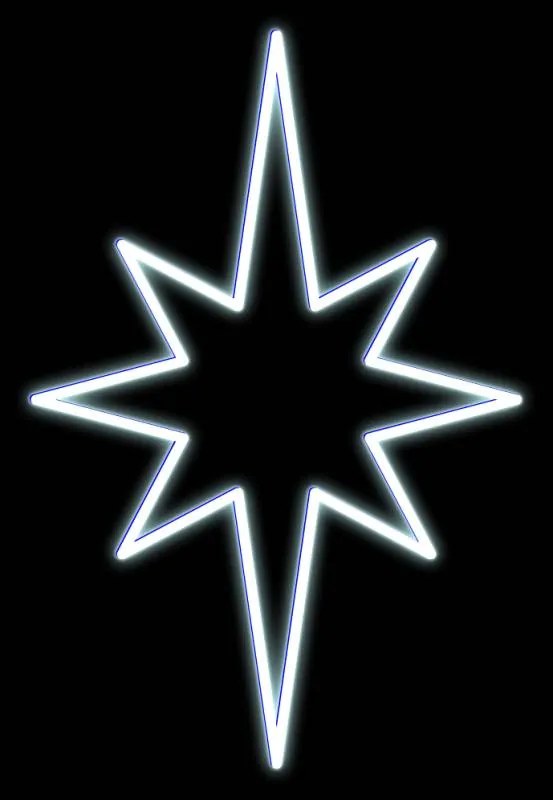 DECOLED LED svetlo hviezdy, závesná 3D tlač, 43x56 cm, ľadovo biela