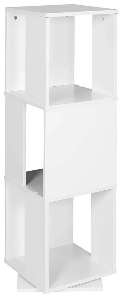 Otočná knižnica, 34x34x108 cm, biela