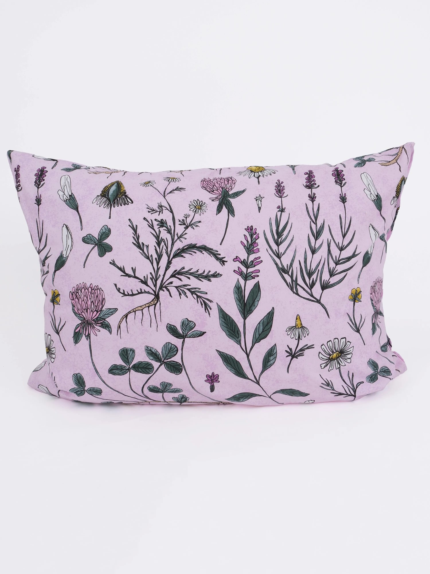 Bavlnená obliečka na vankúš Renforcé 70 × 90 cm – Herbár púdrový